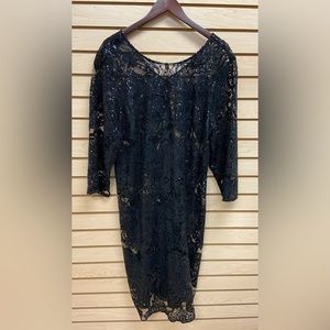 NO NAME  FANCY RICH LOOKING LUREX WOMEN DRESS SEE THROUGH PIT TO PIT 22” INCHES